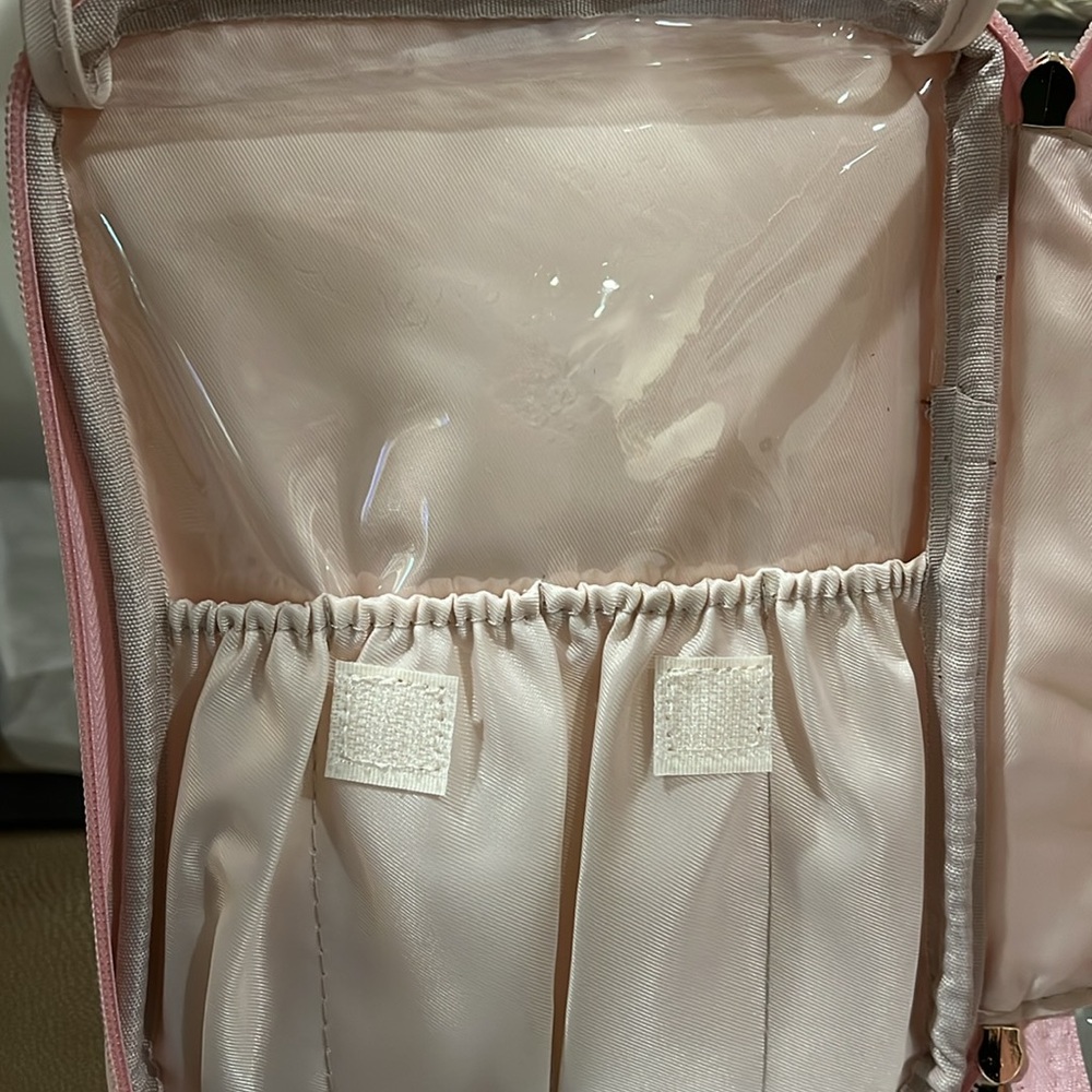 Large Pink Glitter Waterproof Toiletry Bag Makeup Case NWOT - Picture 7 of 11